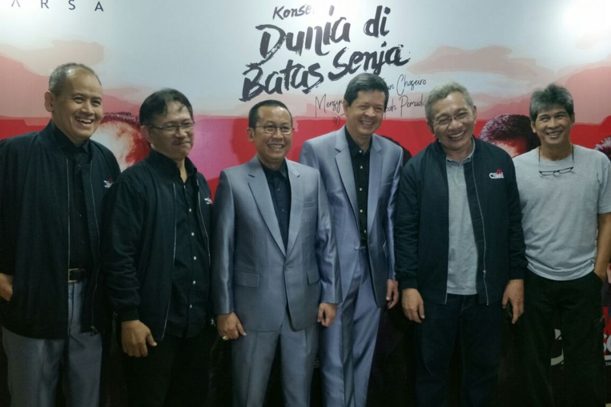 Chaseiro saat ditemui sebelum tampil dalam Konser Dunia di Batas Senja 40 Tahun Chaseiro 90 Tahun Sumpah Pemudadi Auditorium TVRI, Jakarta Selatan, Minggu (6/5/2018).