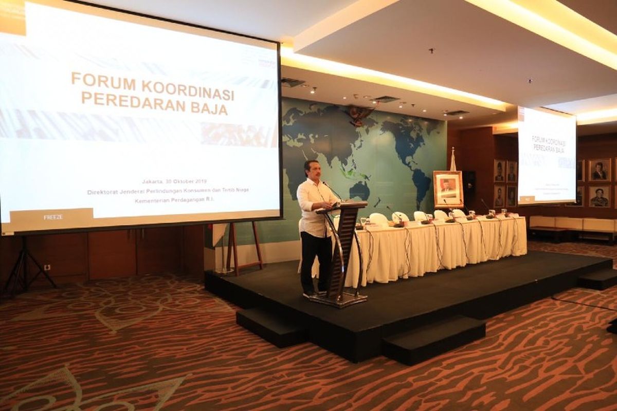 Forum Koordinasi Peredaran Baja di Auditorium Kementerian Perdagangan, Jakarta yang diselenggarakan pada Rabu (30/10/2019).