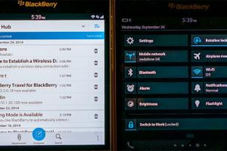 Begitu pula dengan tampilan notifikasi BlackBerry Hub dan quick settings yang bisa membuat lebih banyak item dibandingkan ponsel BlackBerry lain yang sama-sama memiliki layar persegi
