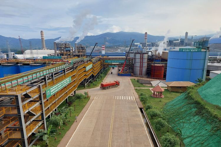 Salah satu pabrik pengolahan nikel di Indonesia Morowali Industrial Park (IMIP) di Morowali, Sulawesi Tengah, Kamis (18/1/2024).