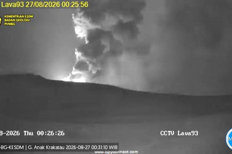 Gunung Anak Krakatau Kembali Erupsi Dini Hari, Kolom Abu Capai 400 Meter