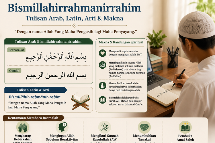 Tulisan Arab Bismillahirrahmanirrahim, Latin, Arti & Makna