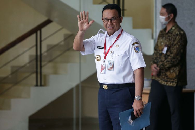 Gubernur DKI Jakarta Anies Baswedan tiba di Gedung Komisi Pemberantasan Korupsi, Jakarta memenuhi pemanggilan pemeriksaan KPK, Rabu (7/9/2022). Pemanggilan ini dilakukan guna mencari dan menemukan dugaan peristiwa pidana dalam gelaran Formula E Jakarta.