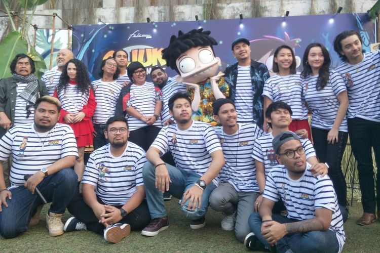 Suasana jumpa pers Si Juki The Movie: Harta Pulau Monyet di kawasan Salihara, Pasar Minggu, Jakarta Selatan, Senin (15/7/2019).