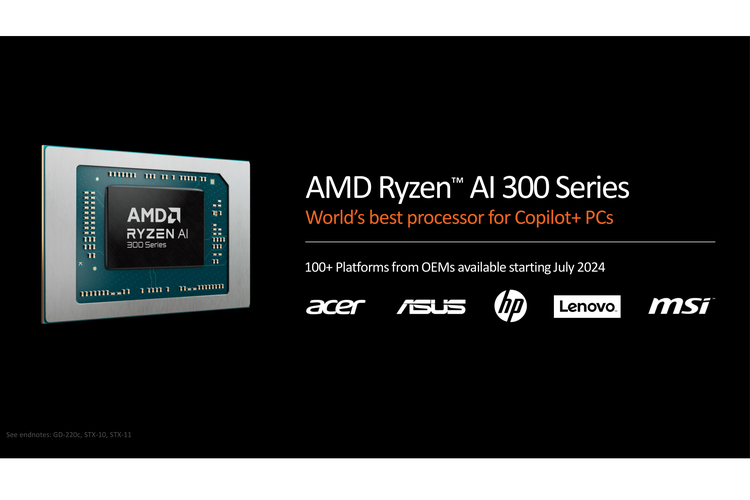 Merek laptop yang akan menggunakan AMD Ryzen AI 300 Series.