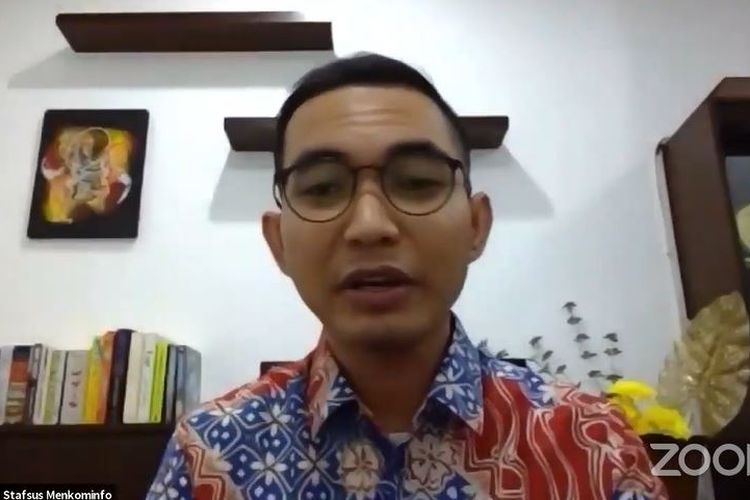 Staf Khusus Menteri Kominfo, Dedy Permadi, dalam sebuah webinar bertajuk Peran Sektor Telekomunkasi dalam Pemulihan Ekonomi Nasional yang digelar Sekolah Politik Indonesia (SPI), Jumat (11/9/2020) malam. 
