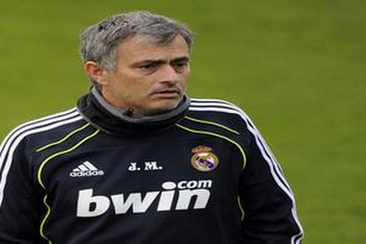 Pelatih Real Madrid Jose Mourinho.