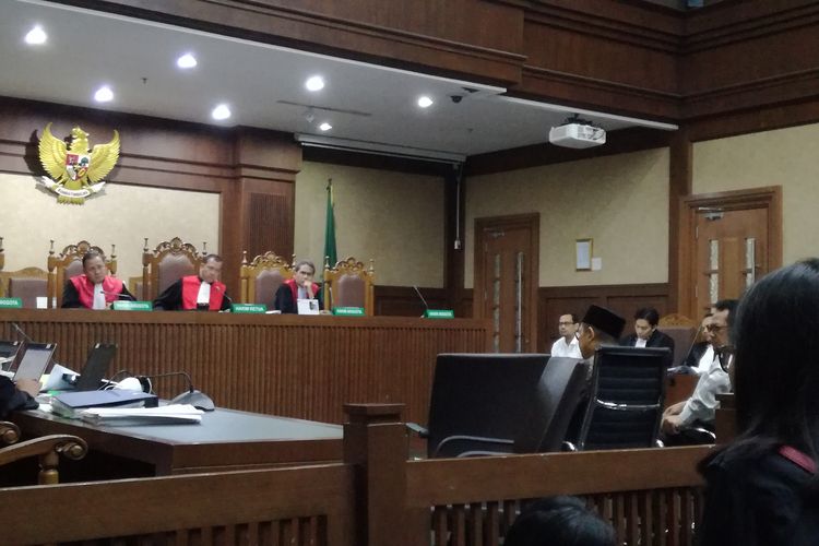Menteri Agama Lukman Hakim Saifuddin saat bersaksi di Pengadilan Tindak Pidana Korupsi Jakarta, Rabu (26/6/2019)