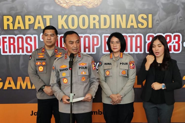 Kepala Divisi Humas Polri Irjen Sandi Nugroho di Gedung Tribrata, Jakarta, Rabu (27/9/2023).