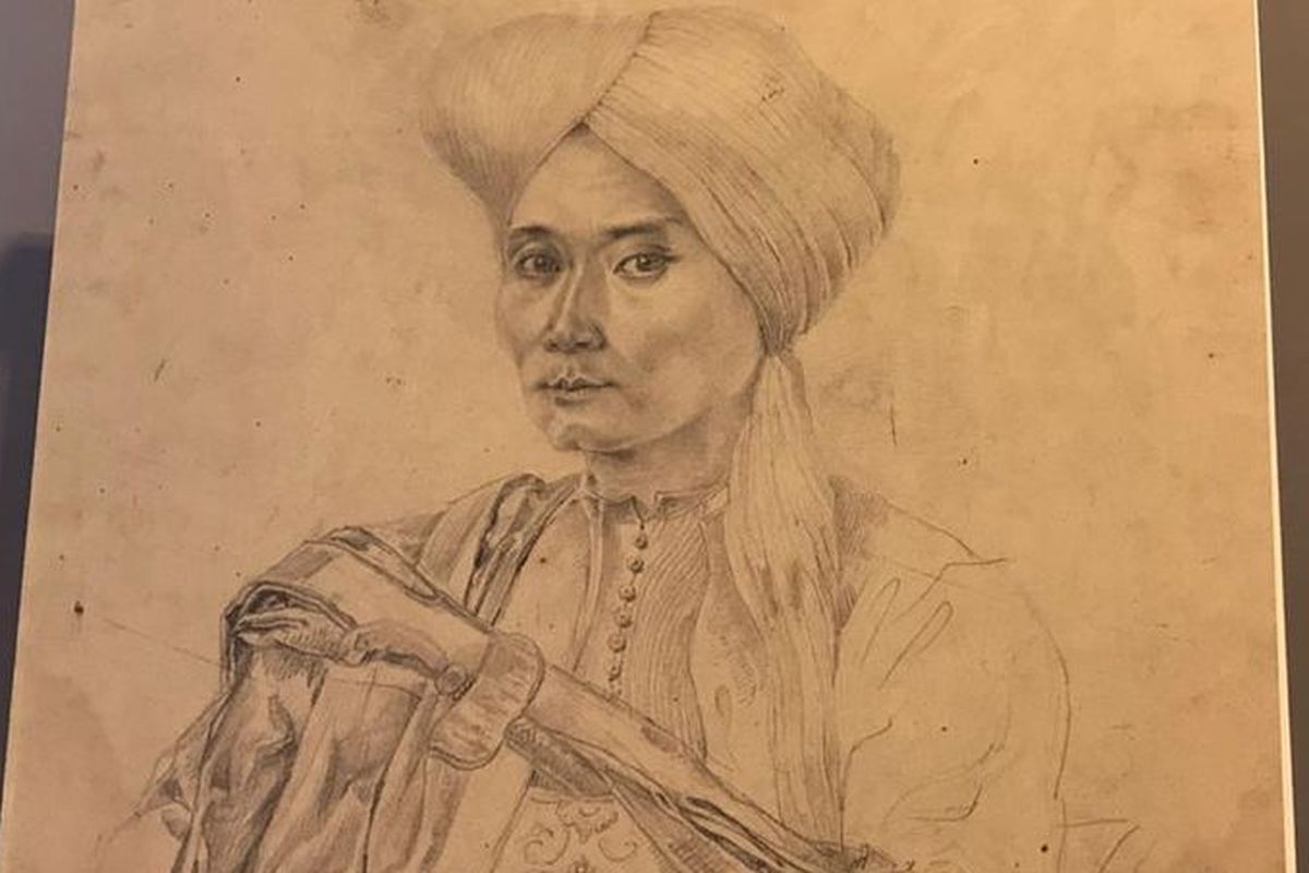 Replika lukisan Pangeran Diponegoro yang dilukis secara langsung oleh juru gambar, Adrianus Johannes Bik (1790-1972). Lukisan asli itu kini disimpan Rijsprentenkabinet di Rijkmuseum, Belanda.