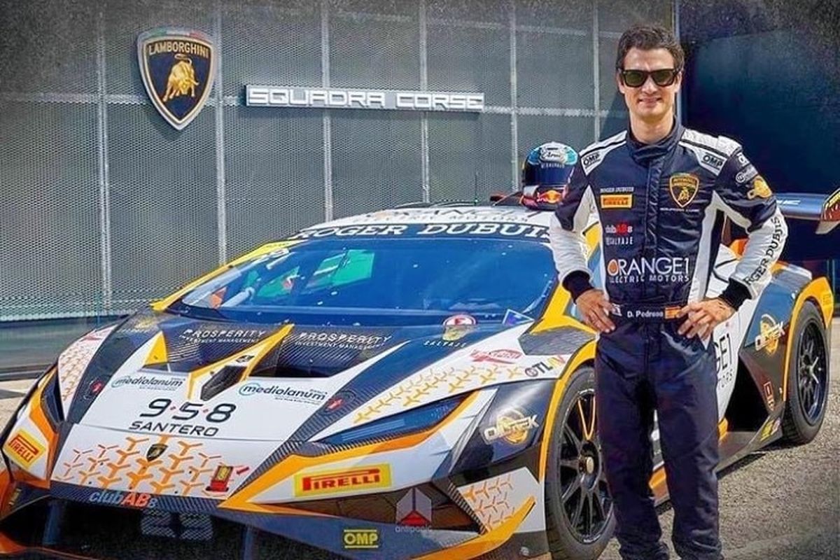 Dani Pedrosa balapan pada Lamborghini Super Trofeo Grand Final menggunakan Lamborghini Huracán Super Trofeo EVO2