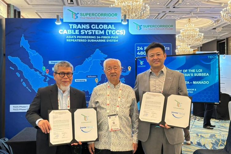 PT Trans Indonesia Superkoridor (TIS) dan mitra menandatangani LOI pembangunan rute kabel laut Jakarta?Manado sebagai bagian dari TGCS Phase 2.