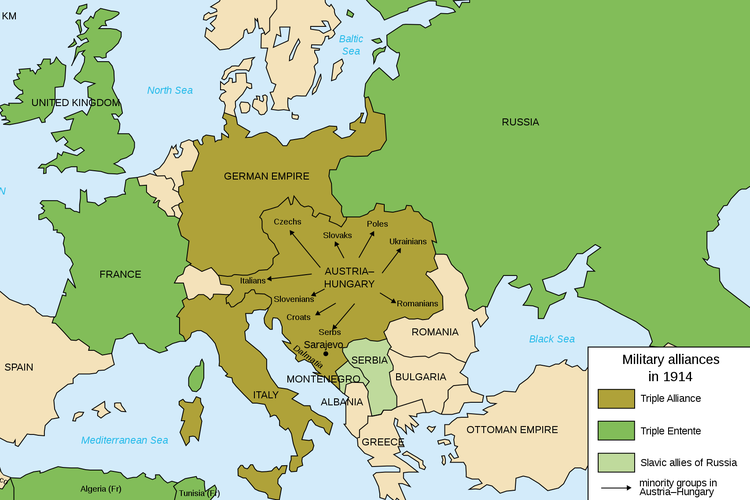Peta negara Triple Entente