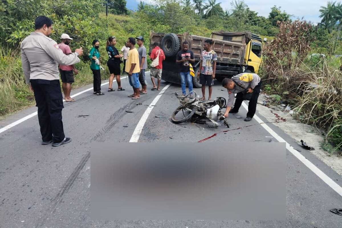 Tabrakan di Waibron Jayapura, Seorang Pelajar Tewas di Tempat dengan Luka Parah di Kepala dan Tubuh