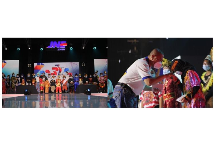 Fashion show yang diperagakan anak-anak dari berbagai panti asuhan dalam gelaran perayaan HUT ke-31 JNE.