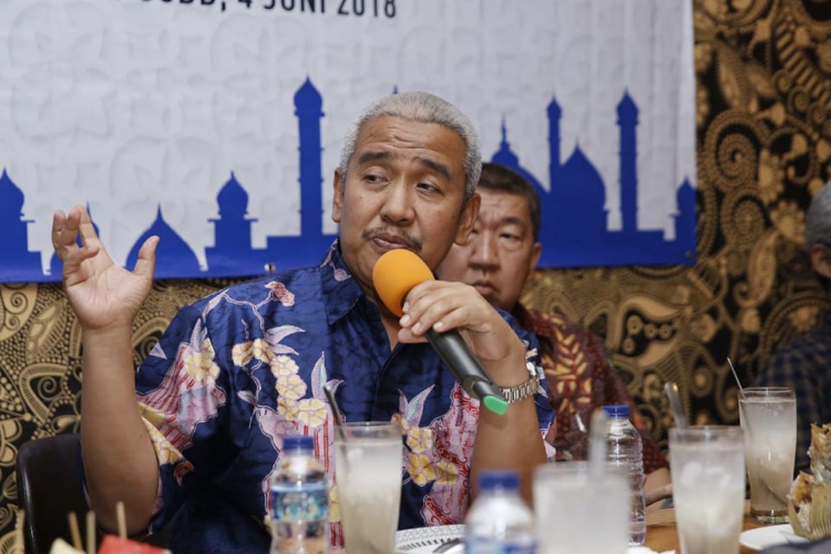 Ketua Umum DPPR REI yang juga Presiden FIABCI Asia Pasifik, Soelaeman Soemawinata, pada buka puasa bersama media, Senin (4/6/2018) malam tadi.