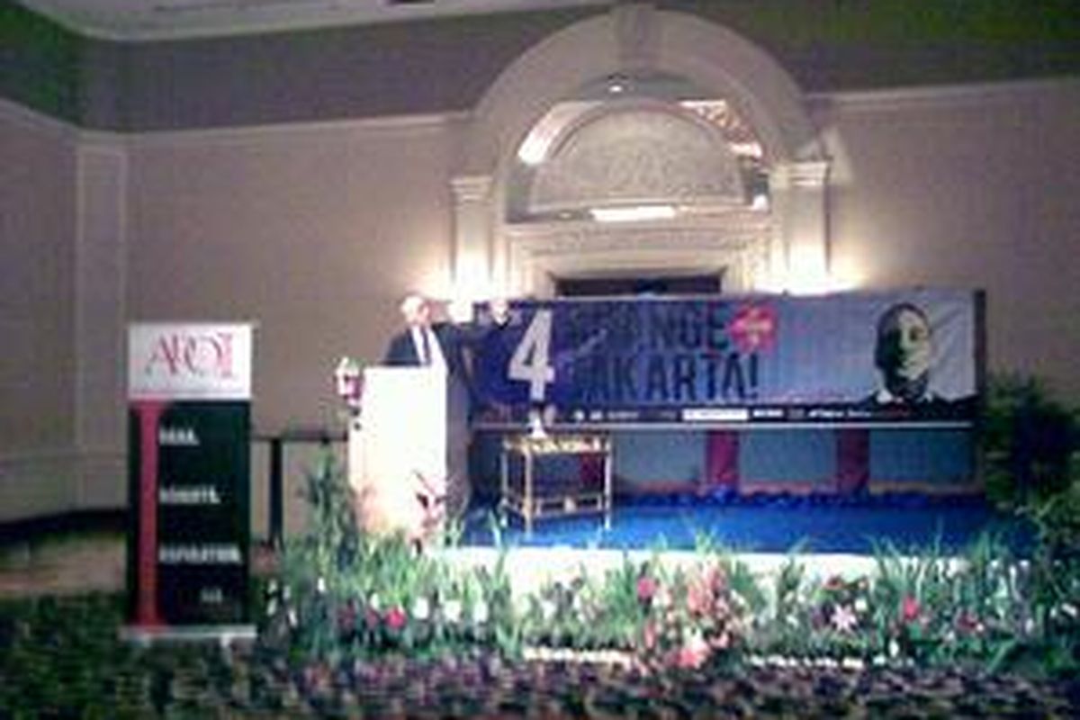 Mantan Ketua Tim Kampanye Barack Obama menyampaikan beberapa tips sukses berkampanye pada acara Change Jakarta, Rabu (4/3) di Hotel Shangrila, Jakarta.