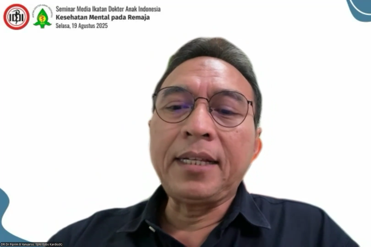 Dr. dr. Piprim Basarah Yanuarso, Sp.A, Subsp.Kardio(K) webinar bertema Kesehatan Mental pada Remaja yang digelar IDAI pada Selasa (19/8/2025).