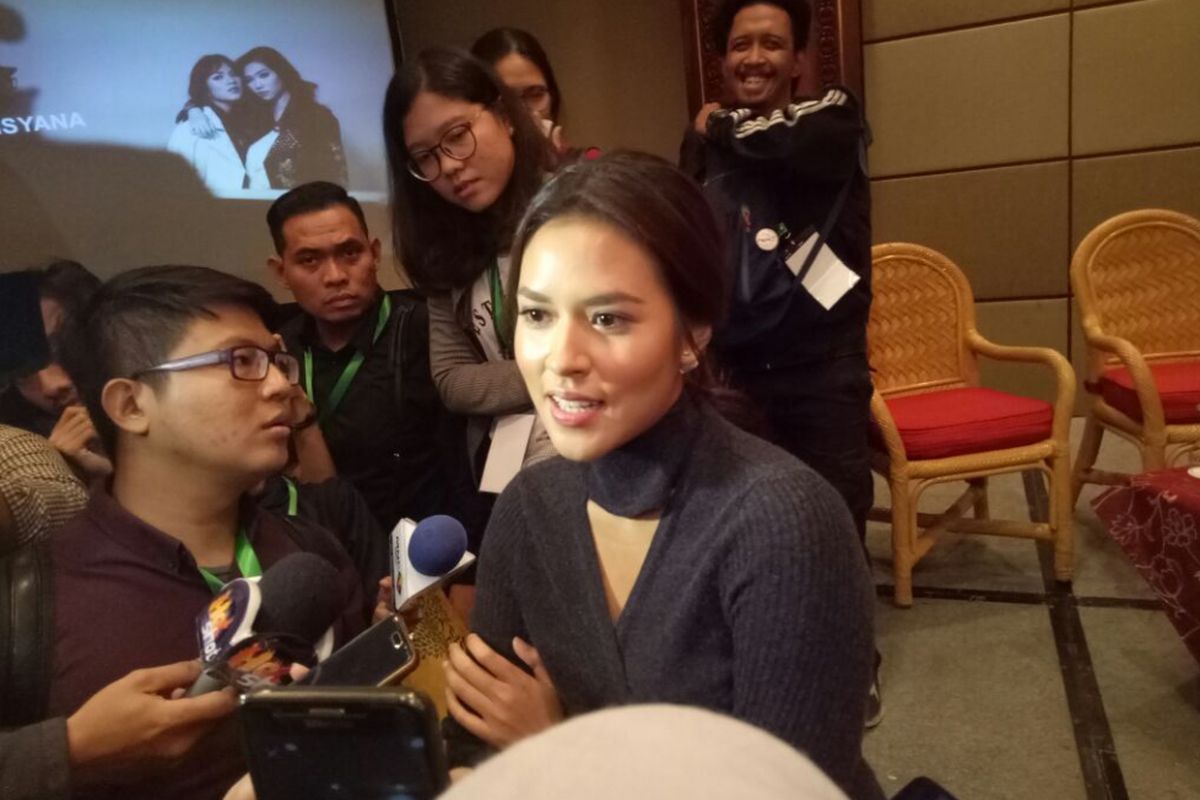 Raisa saat diwawancarai di acara IDEAFEST 2017, di Jakarta Convention Center (JCC), Senayan, Jakarta Pusat, Kamis (5/10/2017).