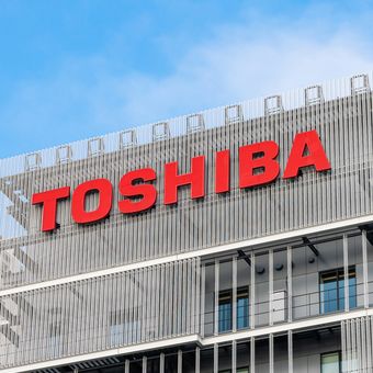 Ilustrasi perusahaan elektronik Toshiba. 