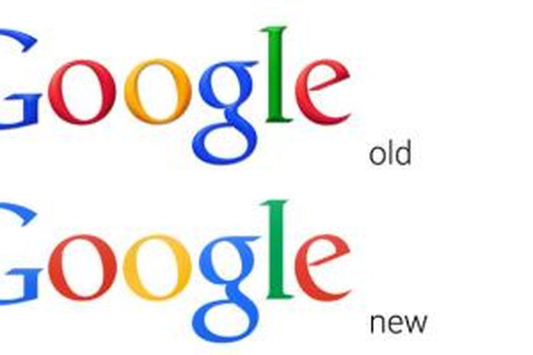 Perbandingan logo baru dan logo lama google 