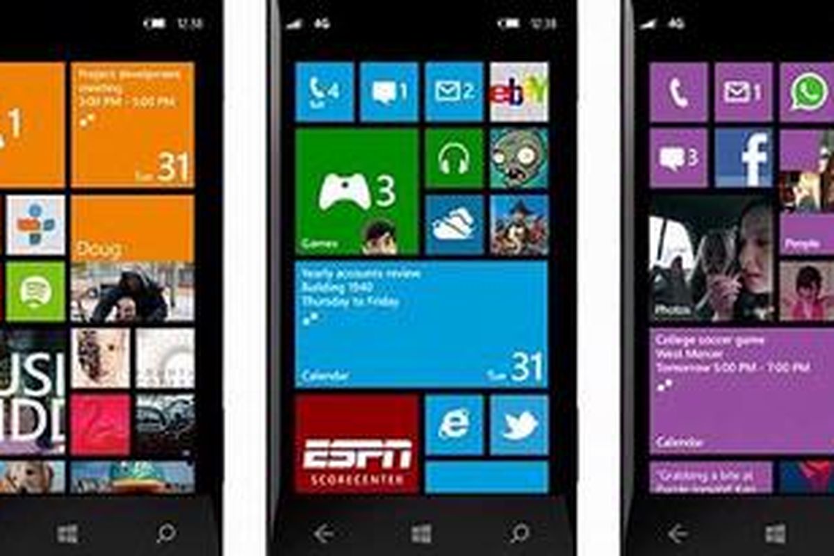 Tampilan homescreen Windows Phone 8.
