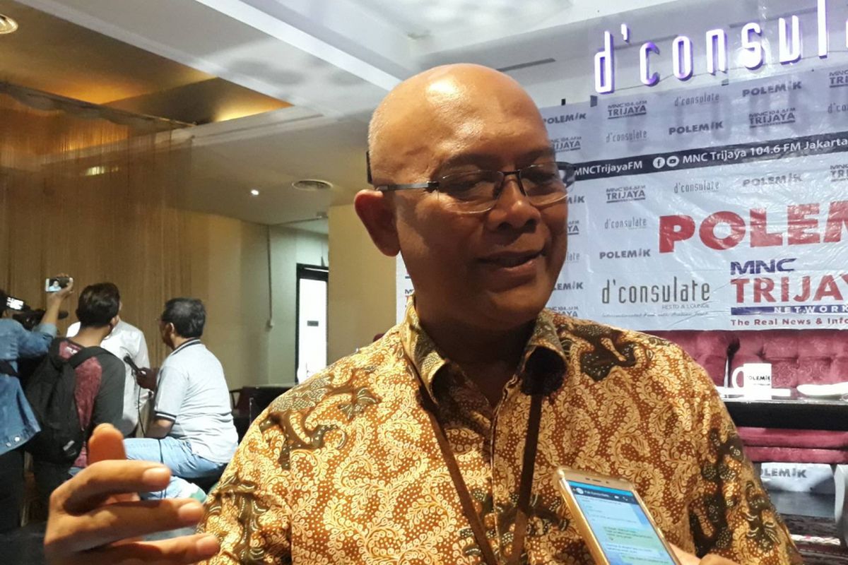 Sekretaris Ditjen Kependudukan dan Pencatatan Sipil (Dukcapil) Kementerian dalam Negeri (Kemendagri) I Gede Suratha  dalam sebuah diskusi bertajuk e-KTP, WNA, dan Kita di kawasan Menteng, Jakarta Pusat, Sabtu (2/3/2019).