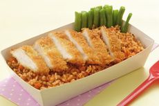 Resep Nasi Tomat Rice Cooker Topping Chicken Katsu untuk Sarapan