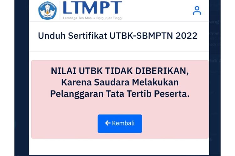 Viral cerita peserta SBMPTN 2022 yang mengaku nilai ujiannya tidak keluar karena dianggap melanggar tata tertib