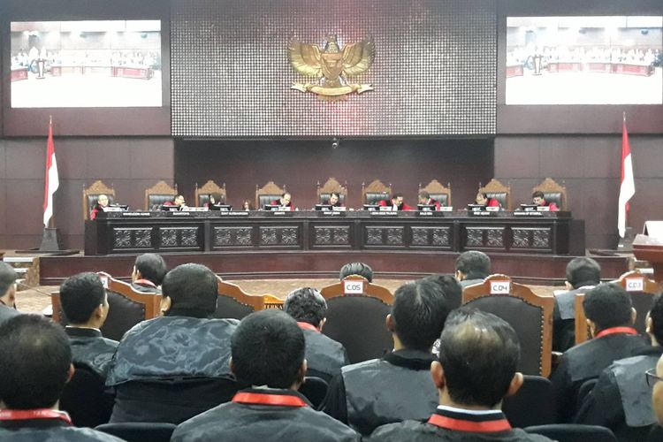 Sidang Sengketa Hasil Pileg di Mahkamah Konstitusi (MK), Jakarta Pusat, Selasa (6/8/2019).