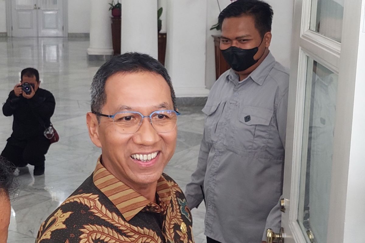 Penjabat (Pj) Gubernur DKI Jakarta Heru Budi Hartono saat ditemui di Balai Kota DKI Jakarta, Gambir, Jakarta Pusat, Selasa (14/3/2023).