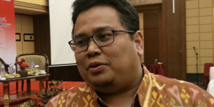 Anggota Badan Pengawas Pemilu (Bawaslu) RI, Rahmat Bagja ketika ditemui di Hotel Golden Boutique, Jakarta, Rabu (2/5/2018).