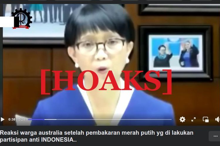 Hoaks Menteri Retno Marsudi tanggapi pembakaran Bendera Merah Putih di Australia