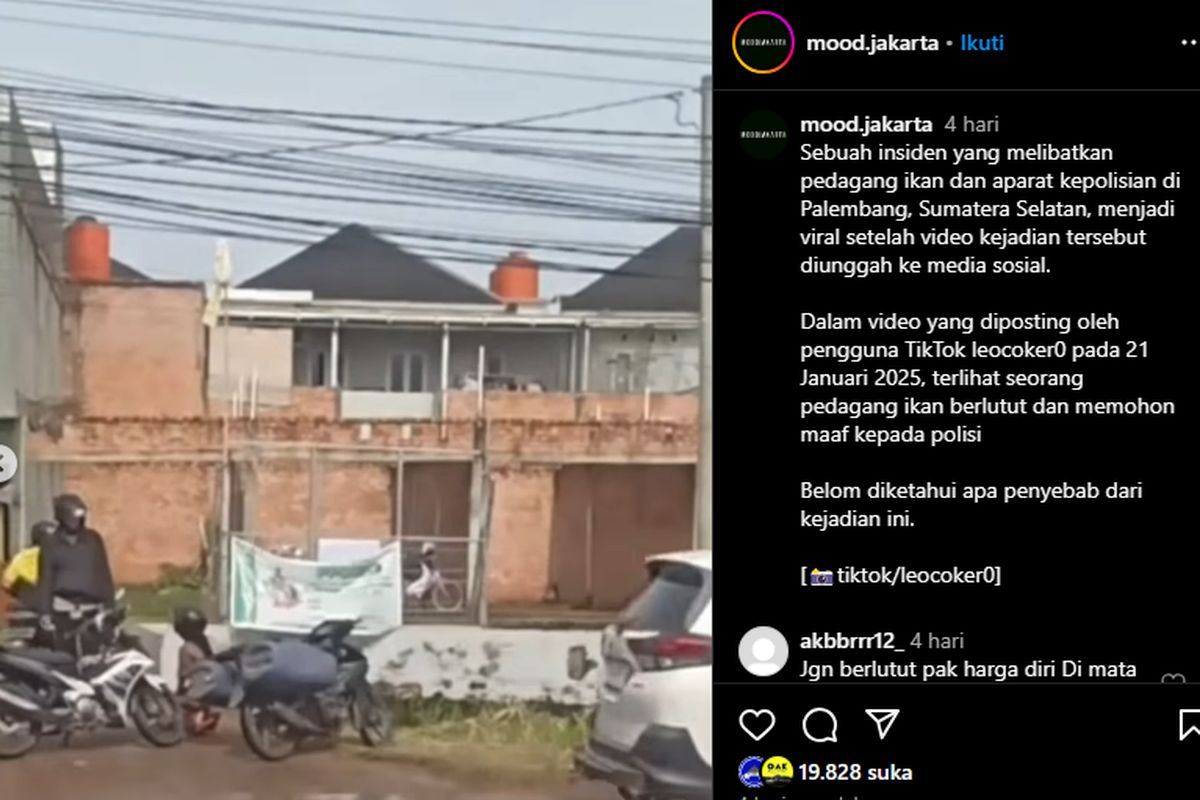 Kejadian seorang pengendara motor bersujud ke polisi dan meminta agar tidak ditilang setelah menabrak dari belakang.