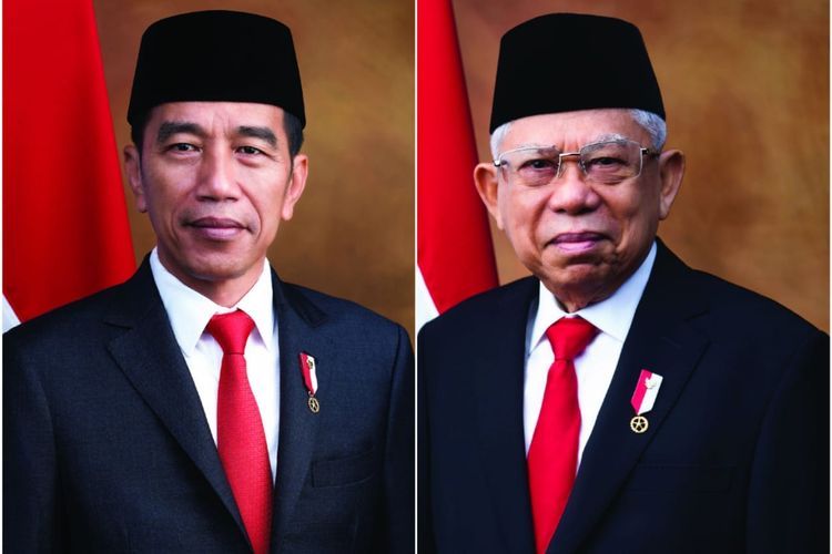 Foto Presiden Joko Widodo dan Wakil Presiden K.H. Maruf Amin