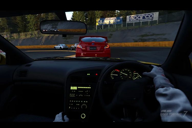 Ilustrasi gameplay Gran Turismo 7 di PSVR2.