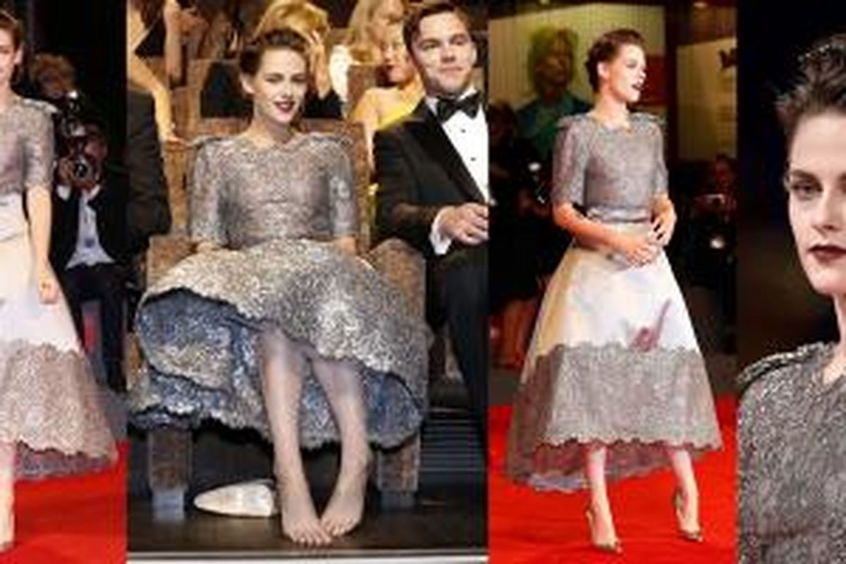 Aktris Kristen Stewart saat menghadiri ajang Venice Film Festival.