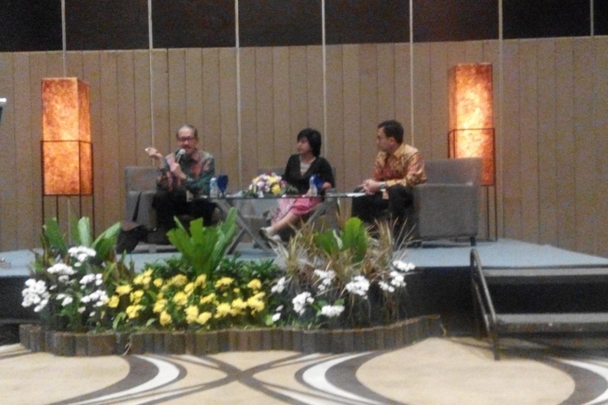 Media briefing Rapat Koordinasi Bank Indonesia (BI), Pemerintah Pusat, dan Pemerintah Daerah di Crowne Plaza Hotel Semarang, Kamis (30/3/2017).