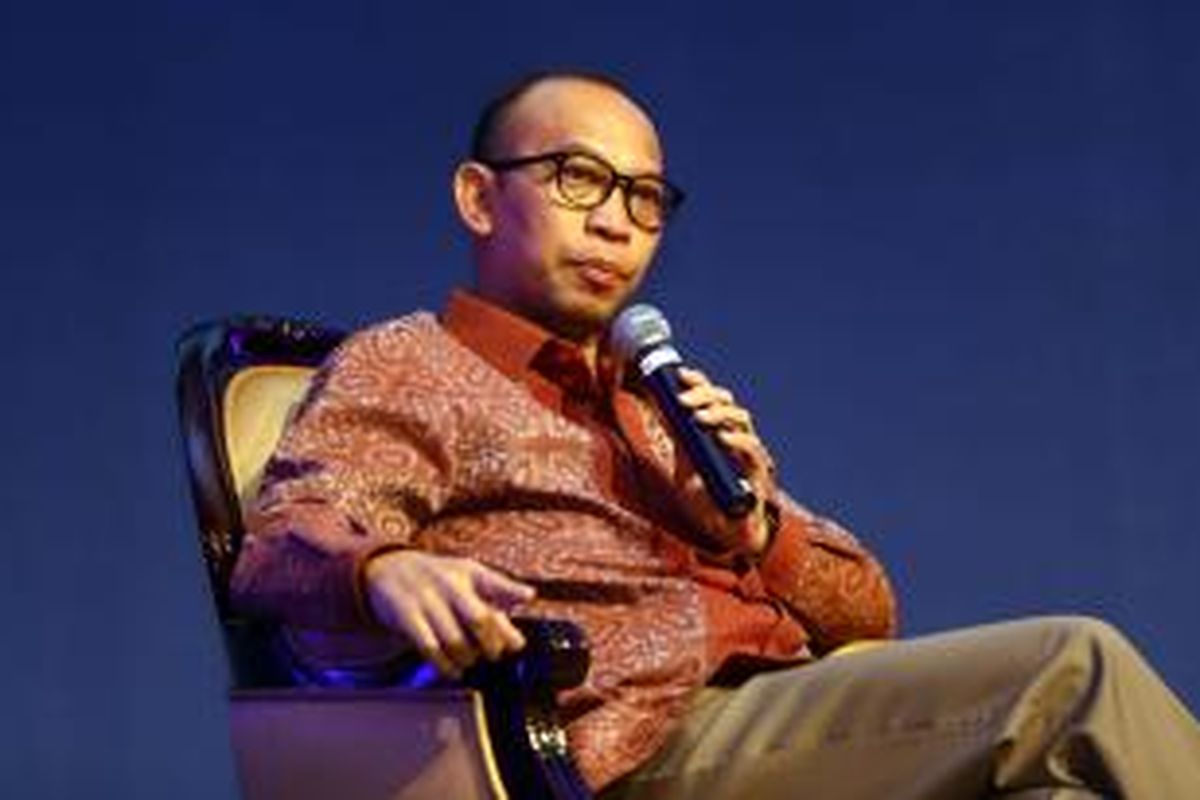 Menteri Keuangan M.Chatib Basri, menjadi pembicara dalam diskusi rangkaian Kompas 100 CEO Forum di Jakarta Convention Center, Senayan, Jakarta Pusat, Rabu (27/11/2013). 