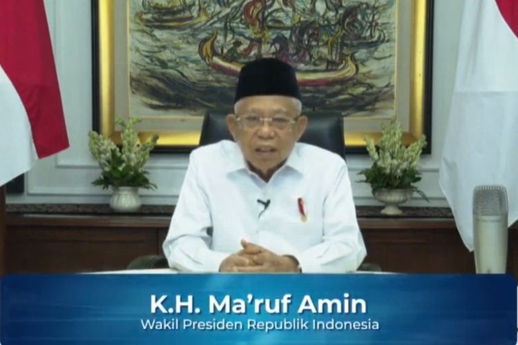 Wakil Presiden RI KH Maruf Amin dalam konferensi daring Pengumuman Seleksi Guru PPPK Tahun 2021, Senin (23/11/2020).