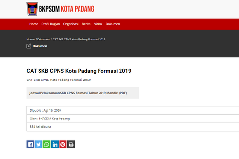 Simak, Ini Rincian Jadwal SKB CPNS 2019 Pemkot Padang
