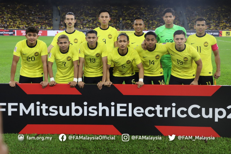 Skuad timnas Malaysia menghadapi Laos pada babak penyisihan Grup B Piala AFF 2022, Sabtu (24/12/2022) di Stadion Bukit Jalil.