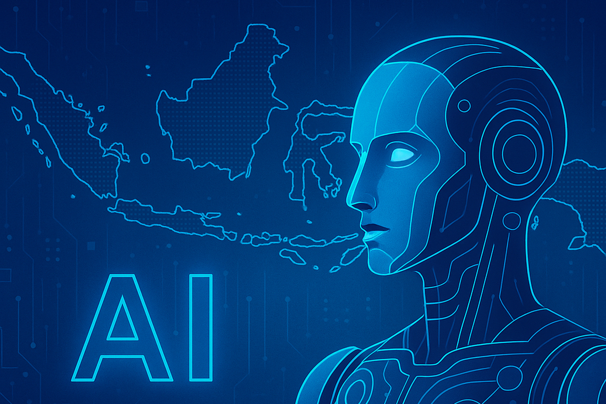 Ilustrasi artificial intelligence (AI) di Indonesia.