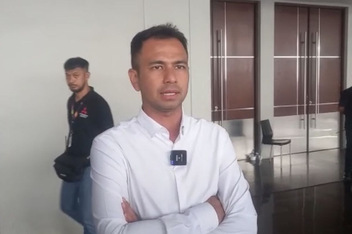 Raffi Ahmad di JIExpo Kemayoran, Jakarta Pusat, Kamis (16/2/2023).