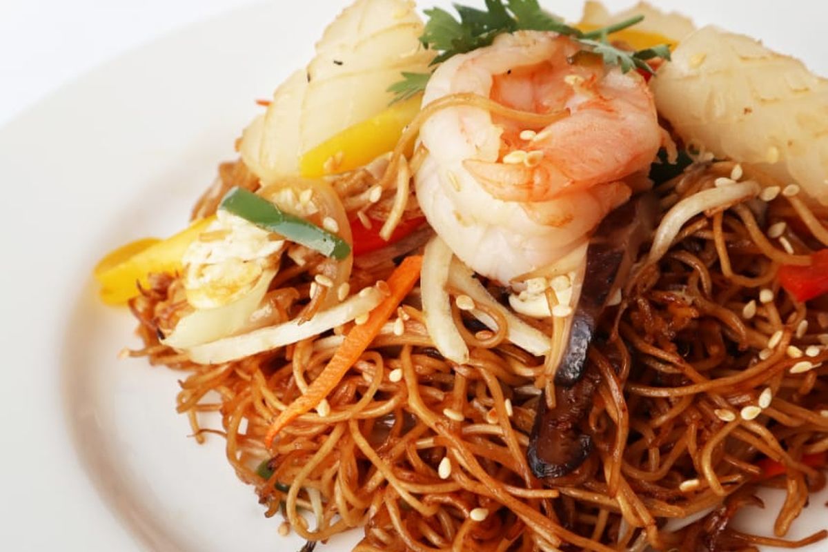 Hongkong Fried Noodle with Seafood