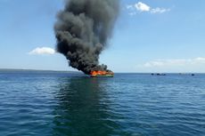 Kapal Bermuatan 10 Ton BBM Meledak dan Terbakar di Perairan Baubau