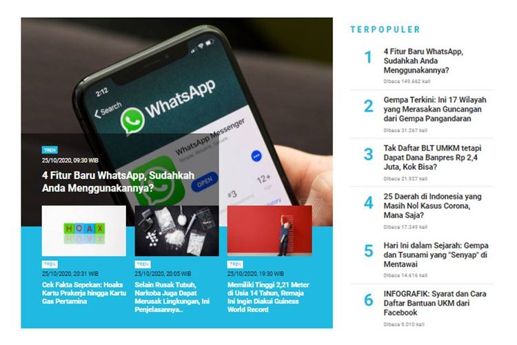 Berita populer Tren: 4 fitur baru Whatsapp | Seputar BLT UMKM. 