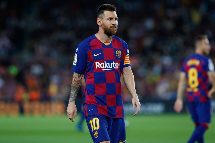 Penyerang Barcelona, Lionel Messi. 