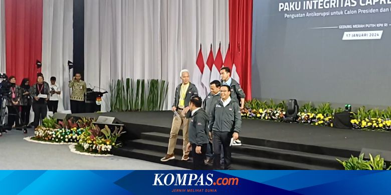 Momen Anies, Prabowo, dan Ganjar Guyub Saat Turun dari Panggung Acara KPK