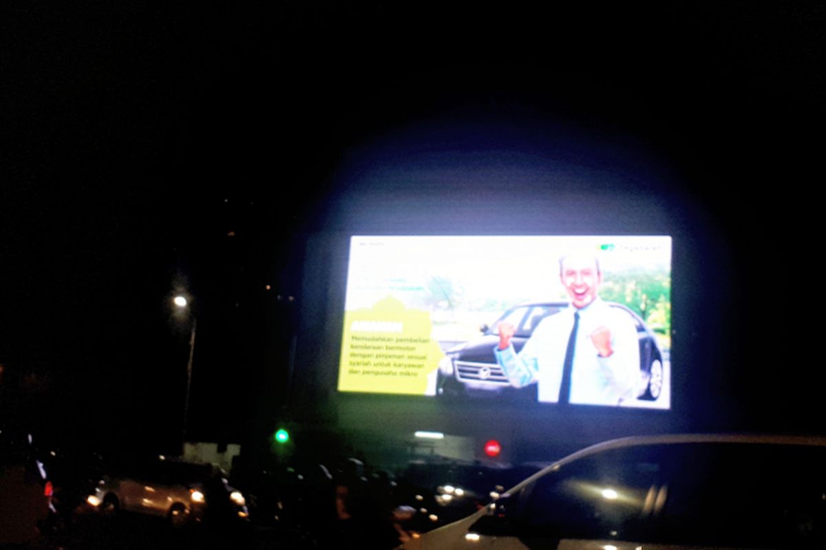 Tidak ada penayangan kampanye calon presiden dan wakil presiden nomor urut 01 Joko Widodo-Maruf Amin di videotron Taman Tugu Tani, Jakarta Pusat pada Jumat (26/10/2018).